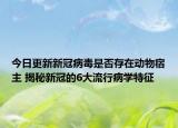 今日更新新冠病毒是否存在动物宿主 揭秘新冠的6大流行病学特征
