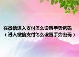 在微信进入支付怎么设置手势密码（进入微信支付怎么设置手势密码）