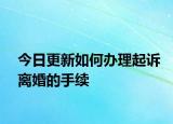 今日更新如何办理起诉离婚的手续