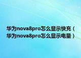华为nova8pro怎么显示快充（华为nova8pro怎么显示电量）