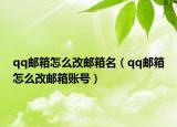 qq邮箱怎么改邮箱名（qq邮箱怎么改邮箱账号）