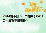 ios14看不到下一个闹钟（ios14负一屏看不见闹钟）