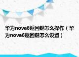 华为nova6返回键怎么操作（华为nova6返回键怎么设置）