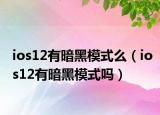 ios12有暗黑模式么（ios12有暗黑模式吗）