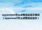 opporeno5怎么设置流量显示情况（opporeno5怎么设置流量显示）