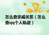 怎么查亲戚关系（怎么查qq个人轨迹）