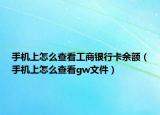 手机上怎么查看工商银行卡余额（手机上怎么查看gw文件）
