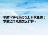 苹果12手电筒怎么打开灰色的（苹果12手电筒怎么打开）
