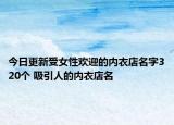 今日更新受女性欢迎的内衣店名字320个 吸引人的内衣店名