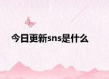 今日更新sns是什么