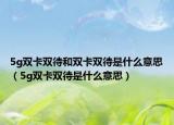 5g双卡双待和双卡双待是什么意思（5g双卡双待是什么意思）
