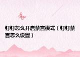 钉钉怎么开启禁言模式（钉钉禁言怎么设置）