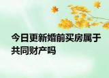 今日更新婚前买房属于共同财产吗