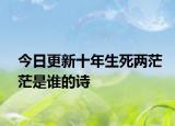 今日更新十年生死两茫茫是谁的诗