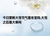 今日更新大雪节气是冬至吗,大雪之后是大寒吗