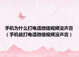 手机为什么打电话微信视频没声音（手机能打电话微信视频没声音）