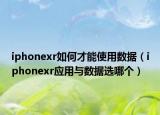iphonexr如何才能使用数据（iphonexr应用与数据选哪个）