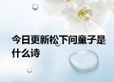 今日更新松下问童子是什么诗