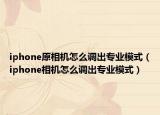 iphone原相机怎么调出专业模式（iphone相机怎么调出专业模式）