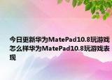 今日更新华为MatePad10.8玩游戏怎么样华为MatePad10.8玩游戏表现