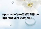 oppo reno5pro分屏怎么用（opporeno5pro 怎么分屏）