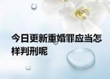 今日更新重婚罪应当怎样判刑呢