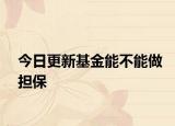 今日更新基金能不能做担保