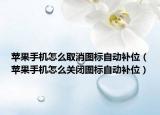 苹果手机怎么取消图标自动补位（苹果手机怎么关闭图标自动补位）