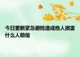 今日更新紧急避险造成他人损害什么人赔偿