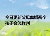 今日更新父母离婚两个孩子会怎样判