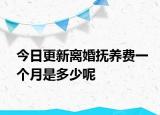 今日更新离婚抚养费一个月是多少呢