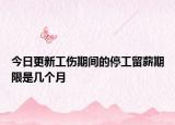 今日更新工伤期间的停工留薪期限是几个月