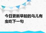 今日更新早起的鸟儿有虫吃下一句