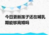 今日更新孩子还在哺乳期能够离婚吗