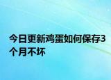 今日更新鸡蛋如何保存3个月不坏