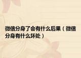 微信分身了会有什么后果（微信分身有什么坏处）