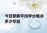 今日更新平均学分绩点多少毕业