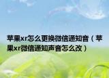 苹果xr怎么更换微信通知音（苹果xr微信通知声音怎么改）