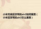 小米无线蓝牙耳机air2如何重置（小米蓝牙耳机air2怎么重置）