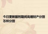 今日更新服刑期间离婚财产分割怎样分割