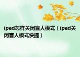 ipad怎样关闭盲人模式（ipad关闭盲人模式快捷）