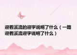 迎着溪流的迎字说明了什么（一路迎着溪流迎字说明了什么）