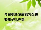 今日更新没离婚怎么去要孩子抚养费