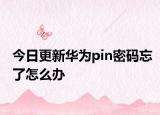 今日更新华为pin密码忘了怎么办