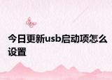 今日更新usb启动项怎么设置