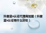 抖音蓝v认证代理商加盟（抖音蓝v认证有什么好处）