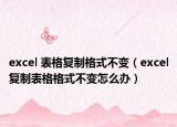 excel 表格复制格式不变（excel复制表格格式不变怎么办）