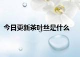 今日更新茶叶丝是什么