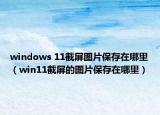 windows 11截屏图片保存在哪里（win11截屏的图片保存在哪里）