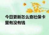 今日更新怎么查社保卡里有没有钱